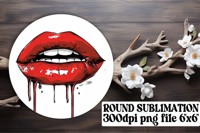 Sublimation Lips Artistry Essentials: Chic Decor for Circle & Car Sublimation afrosvg 
