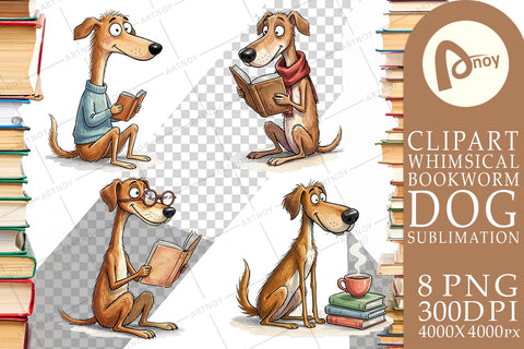 Sublimation Literary Loungers Dog Watercolor Sublimation artnoy 