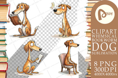 Sublimation Literary Loungers Dog Watercolor Sublimation artnoy 