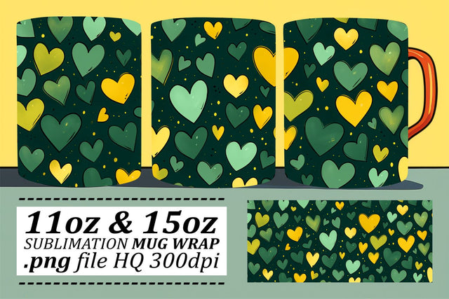 Sublimation Love Theme Mug Wrap - Heartfelt 11oz 15oz - Valentines Sublimation afrosvg 