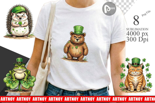 Sublimation Lucky St Patricks Animal Sublimation artnoy 