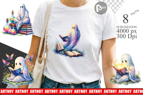 Sublimation Magical Spellbook Ghost Sublimation artnoy 