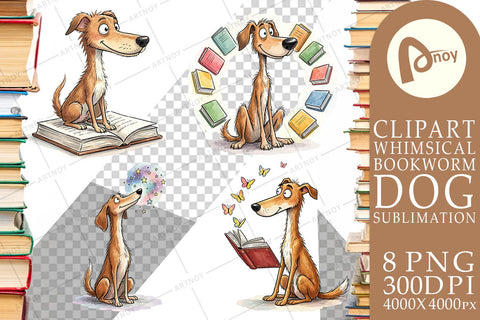 Sublimation Magical Storytime Dog Watercolor Sublimation artnoy 