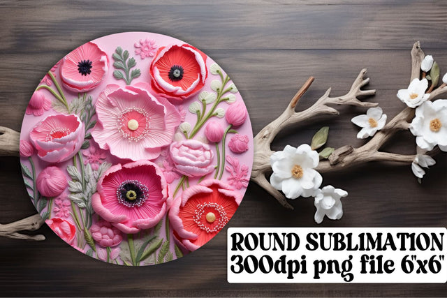 Sublimation Marvels - 3D Flowers, Round Ornaments, Circle, Keychain, Car Coaster Sublimation afrosvg 
