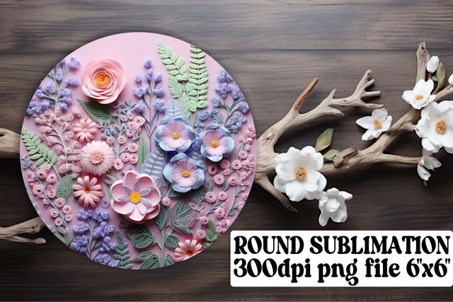 Sublimation Mastery - 3D Embroidered Flowers, Round Ornaments, Circle, Keychain, Car Coaster Sublimation afrosvg 