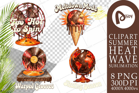 Sublimation Melting Retro Object 70s Watercolor Sublimation artnoy 