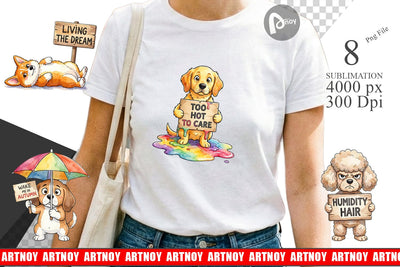 Sublimation Melting Summer Dog Sarcastic Watercolor Sublimation artnoy 