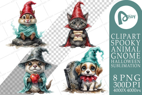 Sublimation Midnight Animal Familiar Spooky Gnomes Sublimation artnoy 
