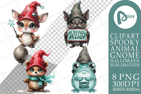 Sublimation Midnight Animal Familiar Spooky Gnomes Sublimation artnoy 
