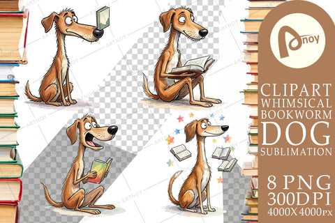 Sublimation Midnight Reading Dog Watercolor Sublimation artnoy 