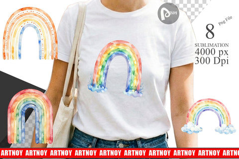 Sublimation Minimalist Boho Rainbow Sublimation artnoy 
