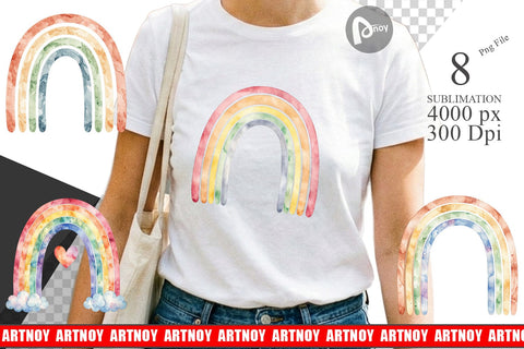 Sublimation Minimalist Boho Rainbow Sublimation artnoy 