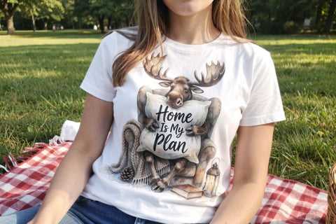 Sublimation Moody Moose Cozy Hygge Watercolor Quote Sublimation artnoy 
