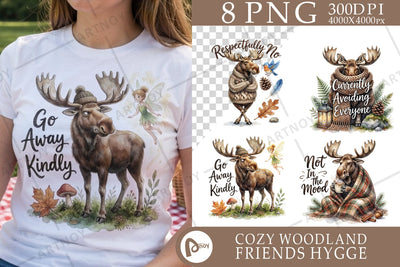 Sublimation Moody Moose Cozy Hygge Watercolor Quote Sublimation artnoy 