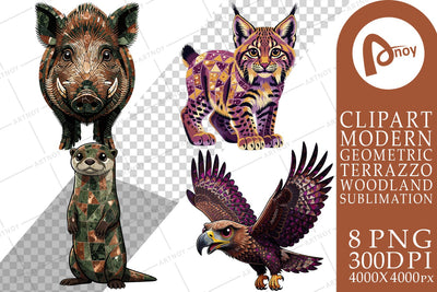 Sublimation Moss & Berry Terrazzo Wild Animals Sublimation artnoy 