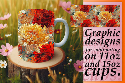 Sublimation Mug Design Floral 3D Sublimation afrosvg 
