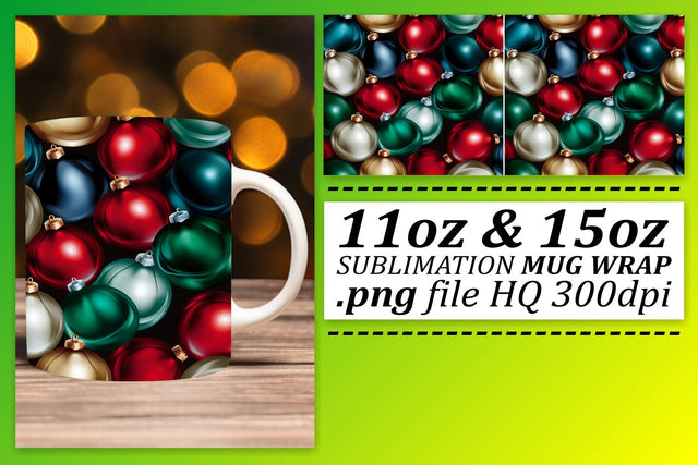Sublimation Mug Wrap - 11oz/15oz - Holiday Elegance Sublimation afrosvg 