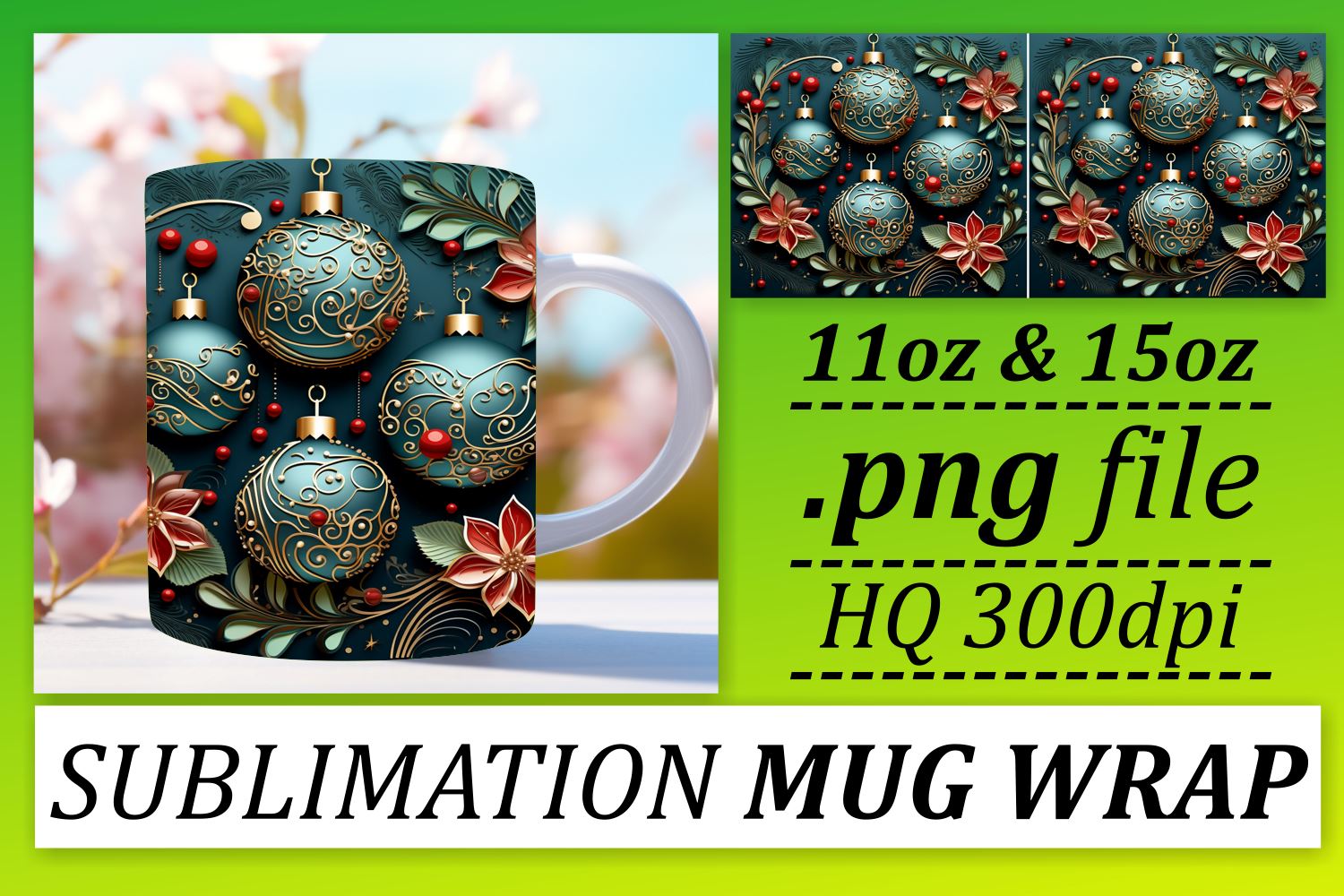 Christmas sublimation mug wrap