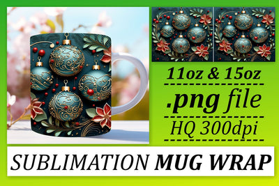 Sublimation Mug Wrap - 11oz/15oz - Winter Holiday Theme Sublimation afrosvg 