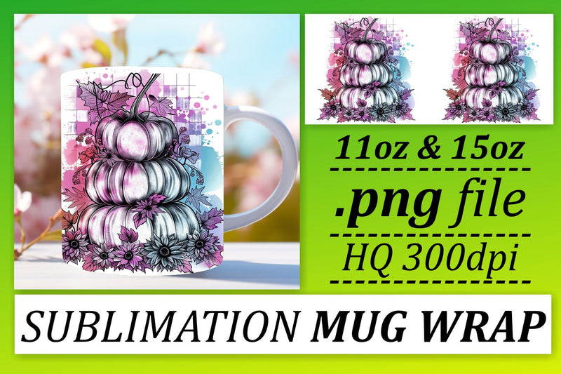 Sublimation Mug Wrap Design Watercolor 11oz/15oz Sublimation afrosvg 