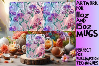 Sublimation Mug Wrap Flower 3D Sublimation afrosvg 