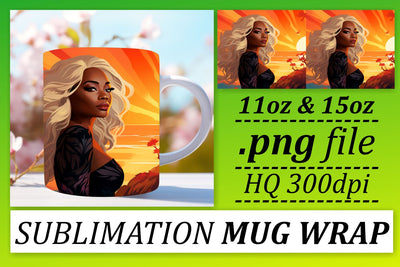 Sublimation Mug Wrap Sunset Afro Sublimation afrosvg 