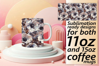 Sublimation Mug Wrap with Flowers Sublimation afrosvg 