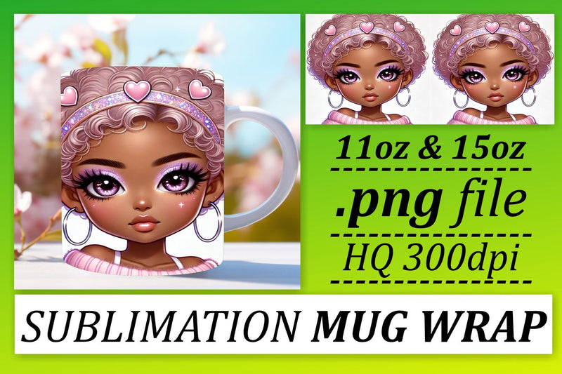 Sublimation mug wraps, great for small businesses! , Love Girl Sublimation afrosvg 