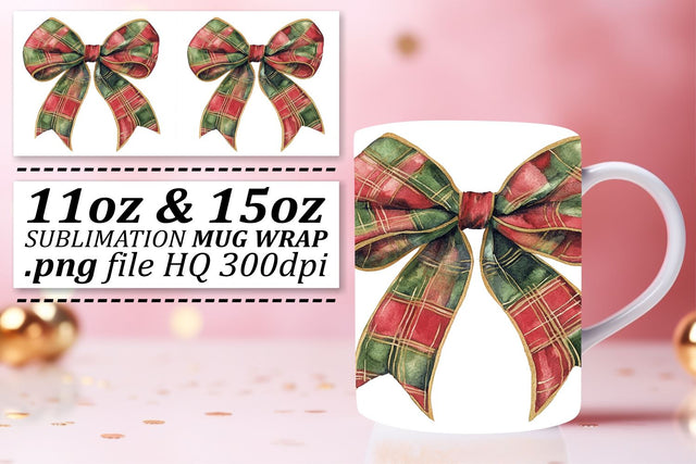 Sublimation mug wraps, perfect for holidays and events! , Bow Sublimation afrosvg 