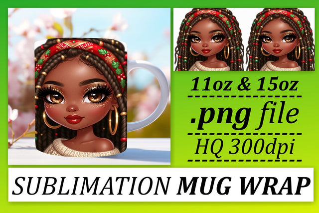 Sublimation mug wraps, perfect for holidays and events! , Love Girl Sublimation afrosvg 
