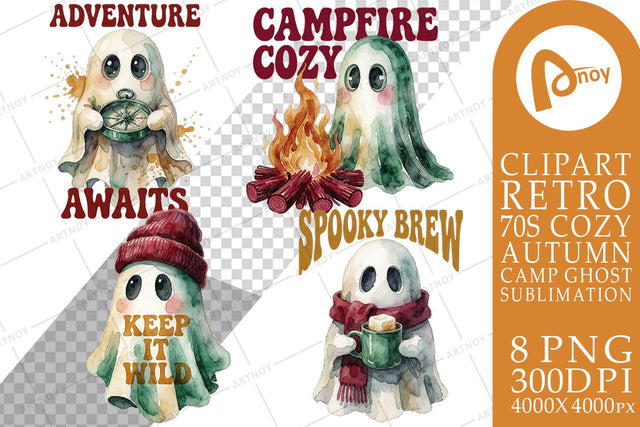 Sublimation Mystical Woodland Campfire Ghosts Sublimation artnoy 