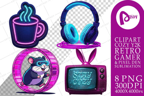 Sublimation Neon Cyberpunk Hygge Nostalgia Cafe Sublimation artnoy 