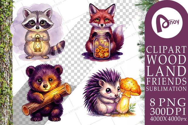 Sublimation Nocturnal Forest Glimmer Watercolor Sublimation artnoy 