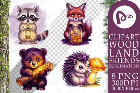 Sublimation Nocturnal Forest Glimmer Watercolor Sublimation artnoy 