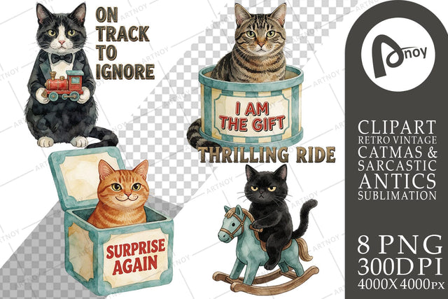 Sublimation Old School Toyshop Cat Antics Sublimation artnoy 