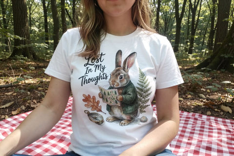 Sublimation Overthinking Rabbit Forest Hygge Watercolor Quote Sublimation artnoy 