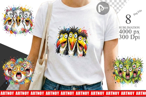 Sublimation Panic Tropical Animals Messy Watercolor Sublimation artnoy 