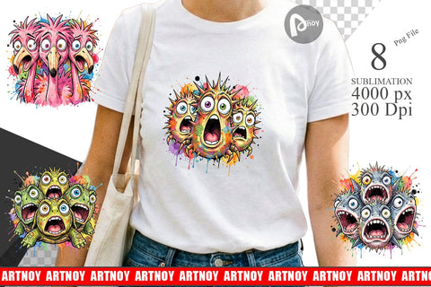 Sublimation Panic Tropical Animals Messy Watercolor Sublimation artnoy 