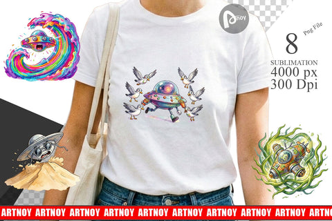 Sublimation Panicked UFO Surf Sublimation artnoy 