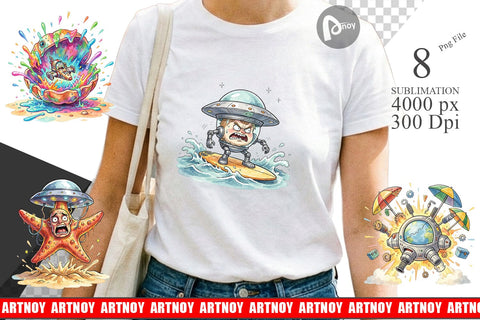 Sublimation Panicked UFO Surf Sublimation artnoy 