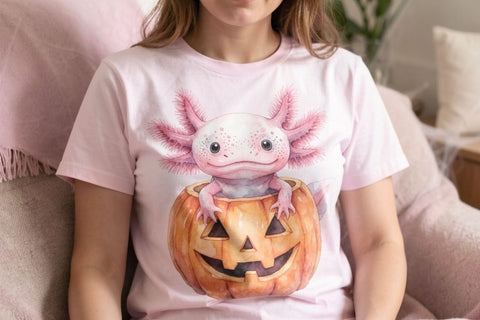Sublimation Pastel Goth Axolotl Pumpkin Parade Sublimation artnoy 
