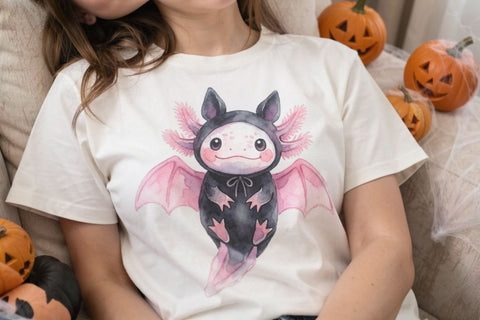 Sublimation Pastel Goth Axolotl Pumpkin Parade Sublimation artnoy 