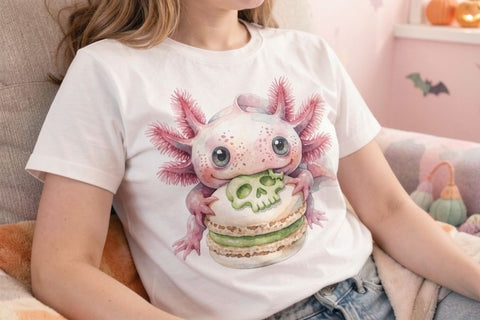Sublimation Pastel Goth Axolotl Spooky Tea Party Sublimation artnoy 