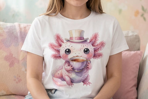 Sublimation Pastel Goth Axolotl Spooky Tea Party Sublimation artnoy 