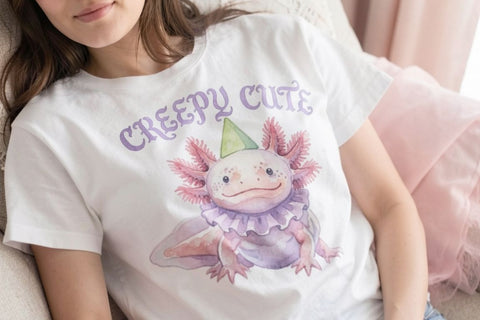 Sublimation Pastel Goth Axolotl Spooky Tea Party Sublimation artnoy 