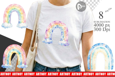 Sublimation Pastel Nursery Rainbow Sublimation artnoy 