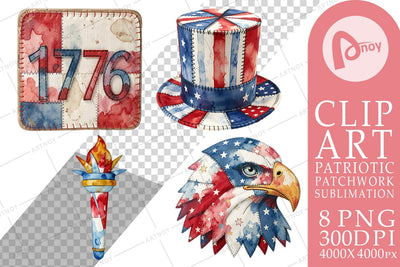 Sublimation Patriotic Symbol Patchwork Watercolor Sublimation artnoy 