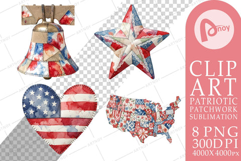 Sublimation Patriotic Symbol Patchwork Watercolor Sublimation artnoy 