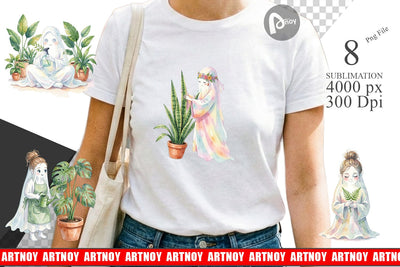 Sublimation Plant Mom Ghost Sublimation artnoy 