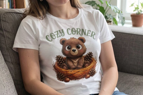 Sublimation Playful Autumn Acorn Forest Friends Sublimation artnoy 
